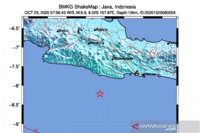 BAZOKABET - Gempa menggoyang Pangandaran, ini data lengkap BMKG